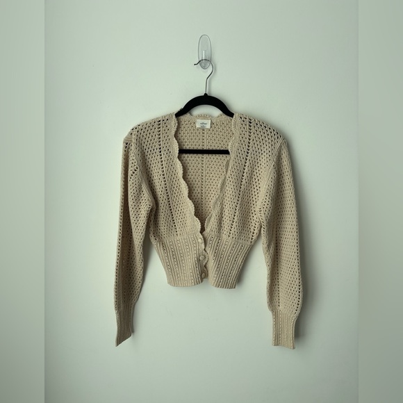 Aritzia Wilfred Caraway boho crochet crop cardigan sweater - Picture 2 of 10